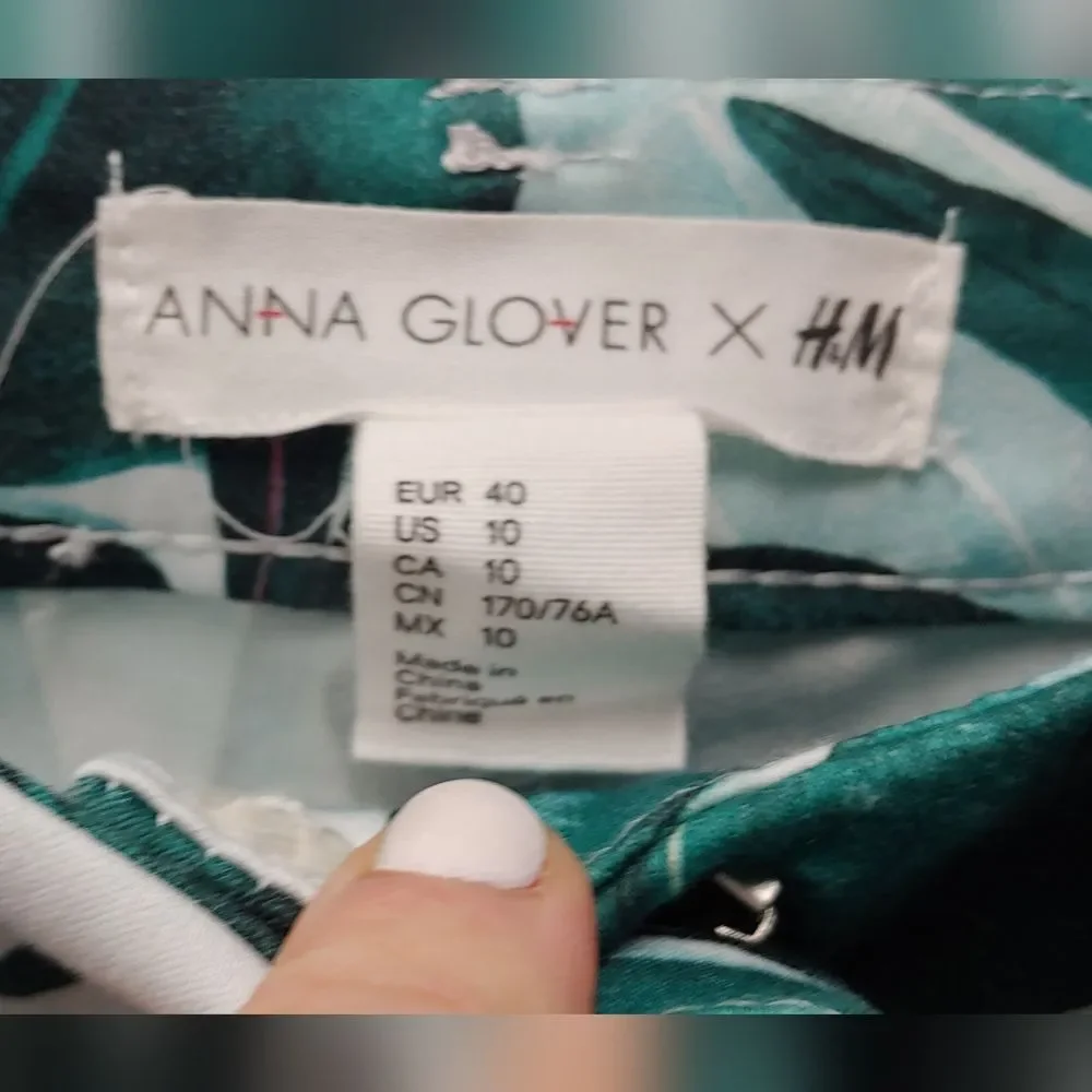 ANNA CLOVER x H&M Tropical Botanical Print Pants Sz 10